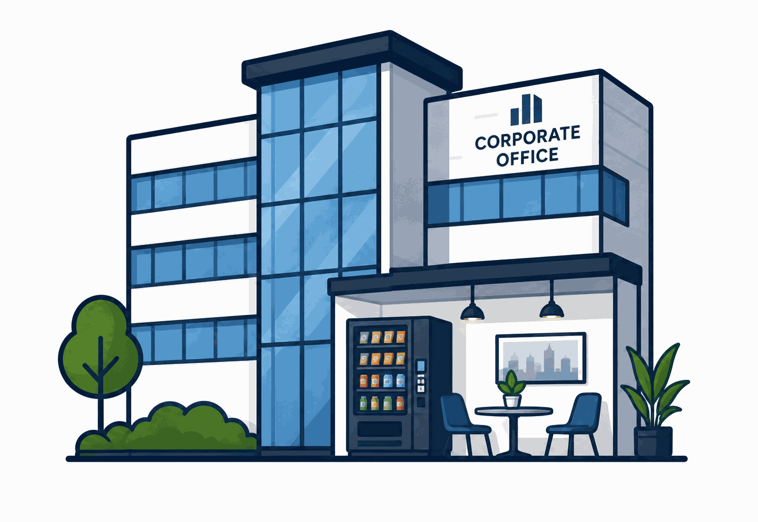Corporate office interior with lounge area-1