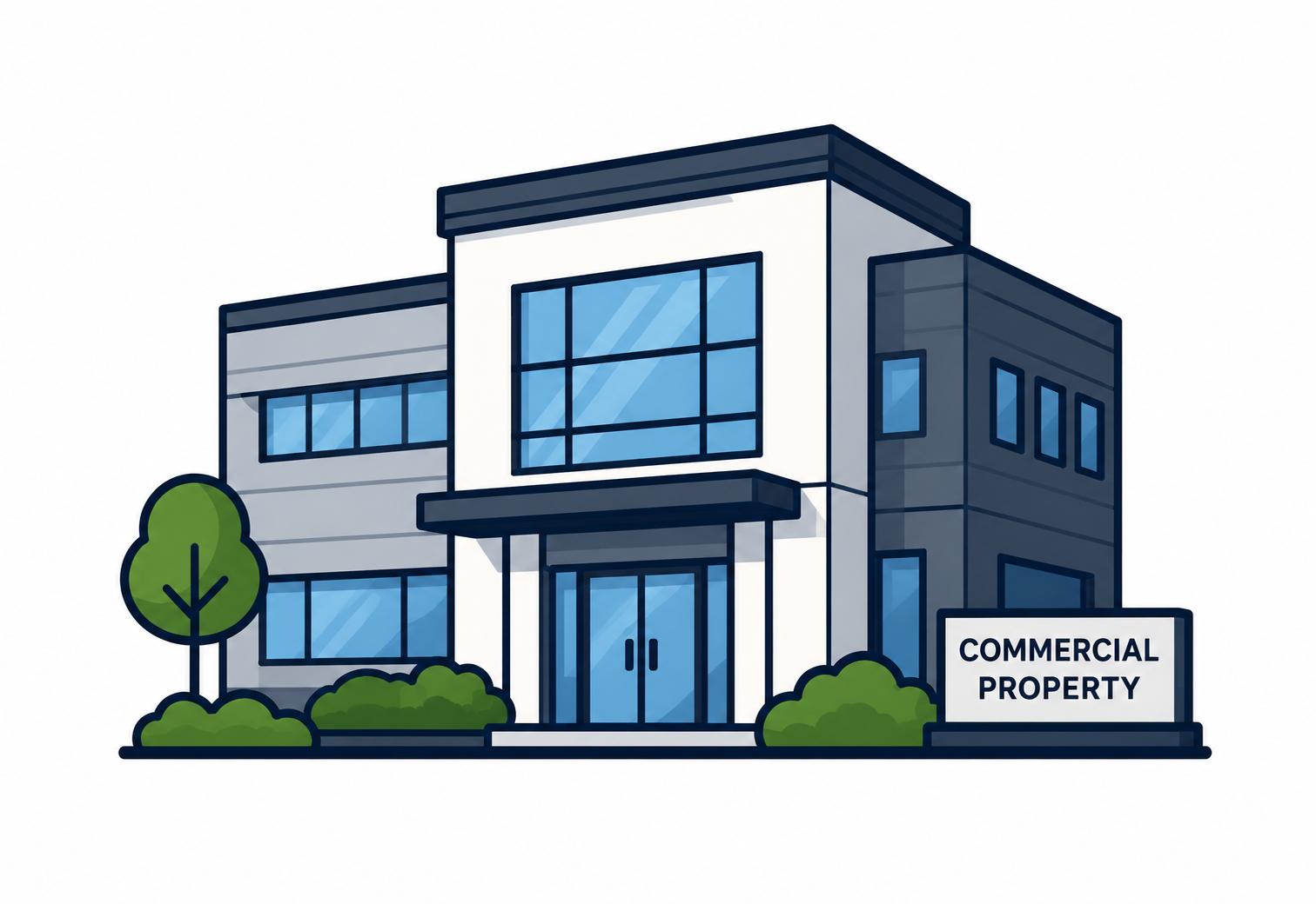 Modern office building icon illustration